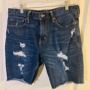 Old Navy Distressed Blue Denim Shorts - Size 33